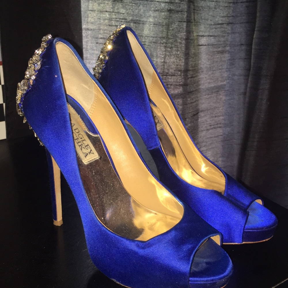 Badgley Mischka beautiful elegant royal blue heels